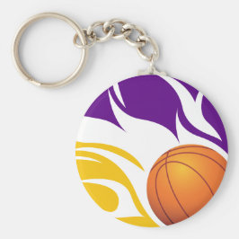Llavero Flamante baloncesto morado y oro