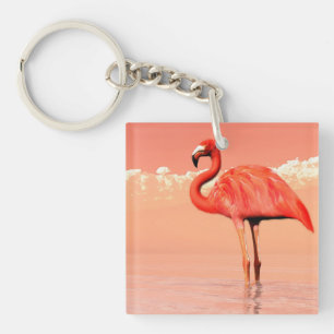 Llavero Flamenco rosado en el agua - 3D rinden