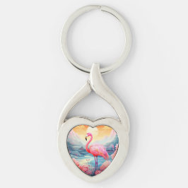 Llavero Flamenco Tropical con Flores