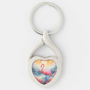 Llavero Flamenco Tropical con Flores