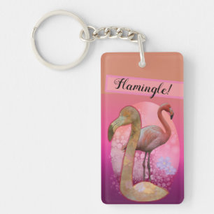Llavero Flamingle Floral Flamingo