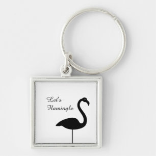 Llavero Flamingle White Flamingo Keychain