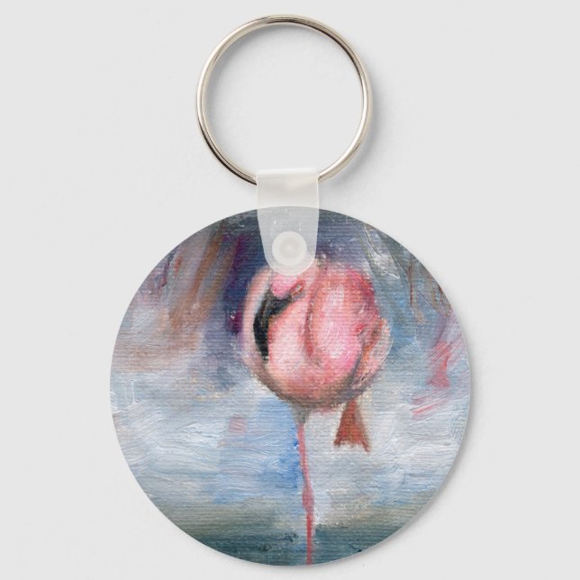 Llavero Flamingo ACEO Keychain (Anverso)