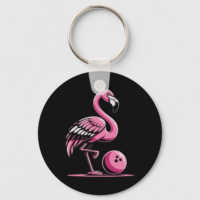 Llavero Flamingo Bowling Player Bowler (Anverso)