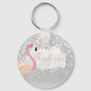 Llavero Flamingo De Color Rosa Moderno, Gracias