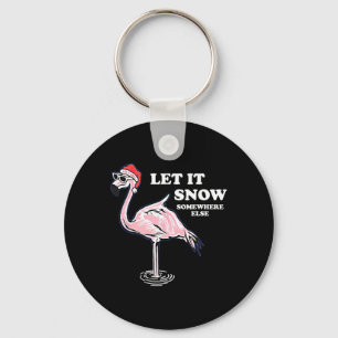 Llavero Flamingo Deja Que Nieva A Otros Navidades