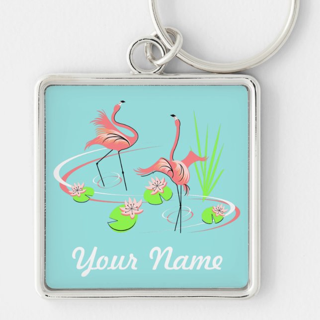 Llavero Flamingo Fandango Duo 2 cuadrado superior de caden (Frente)
