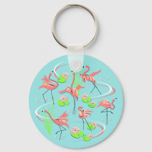Llavero Flamingo Fandango keychain round