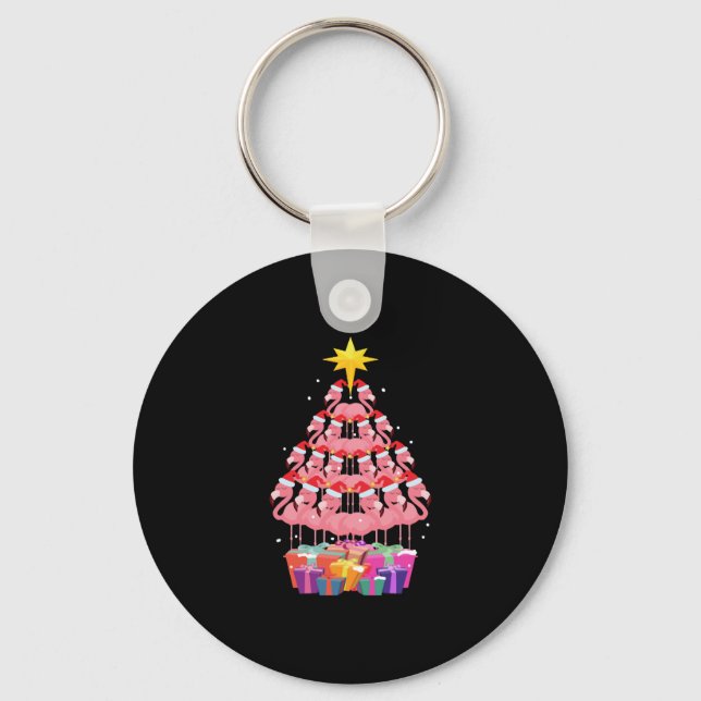 Llavero Flamingo Feo Árbol de Navidad Gracioso regalo (Anverso)