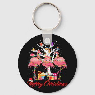 Llavero Flamingo Ilumina Santa Hat Sweater Tree Navidades