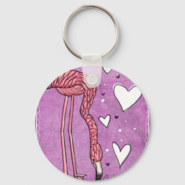Llavero flamingo love (Anverso)