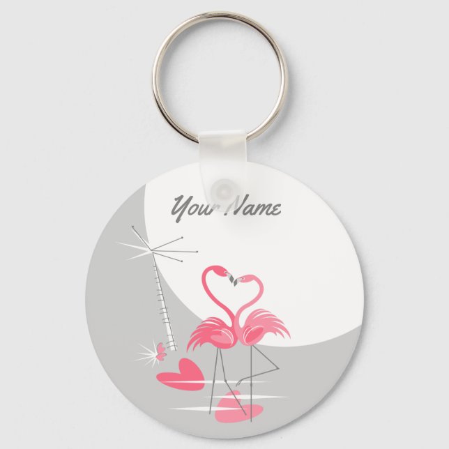 Llavero Flamingo Love Large Moon Name keychain basic (Anverso)
