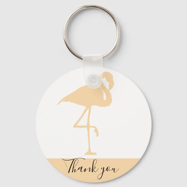 Llavero Flamingo moderno, gracias (Anverso)