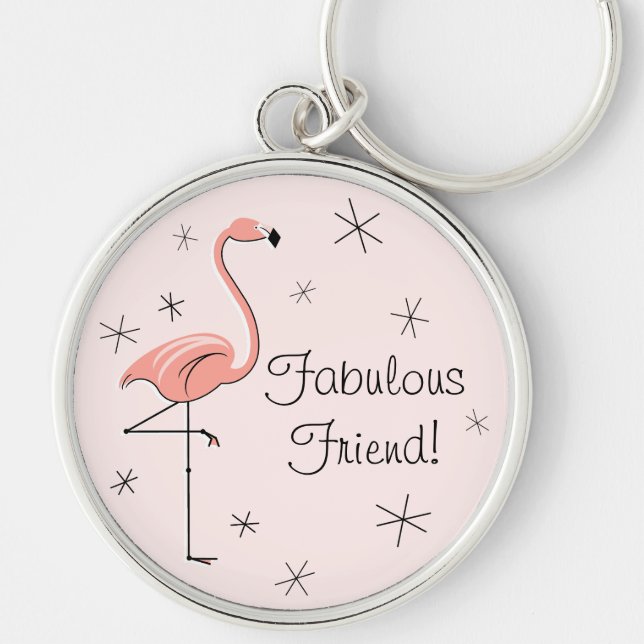 Llavero Flamingo Pink 'Fabulous Friend!' (Frente)