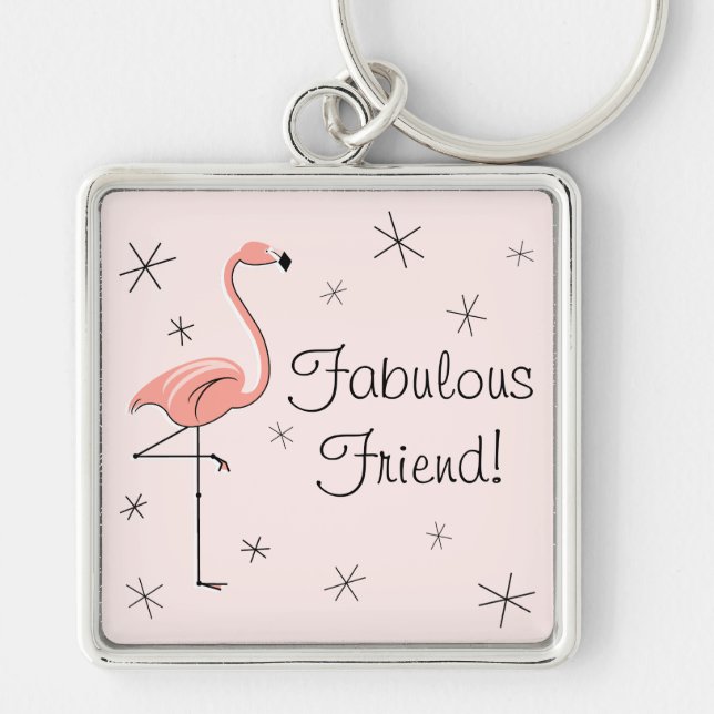 Llavero Flamingo Pink 'Fabulous Friend!' (Frente)
