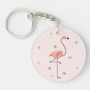 Llavero Flamingo Pink Text back acrílico keychain