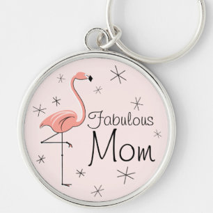 Llavero Flamingo Prima rosada de cadena de claves "Fabulou