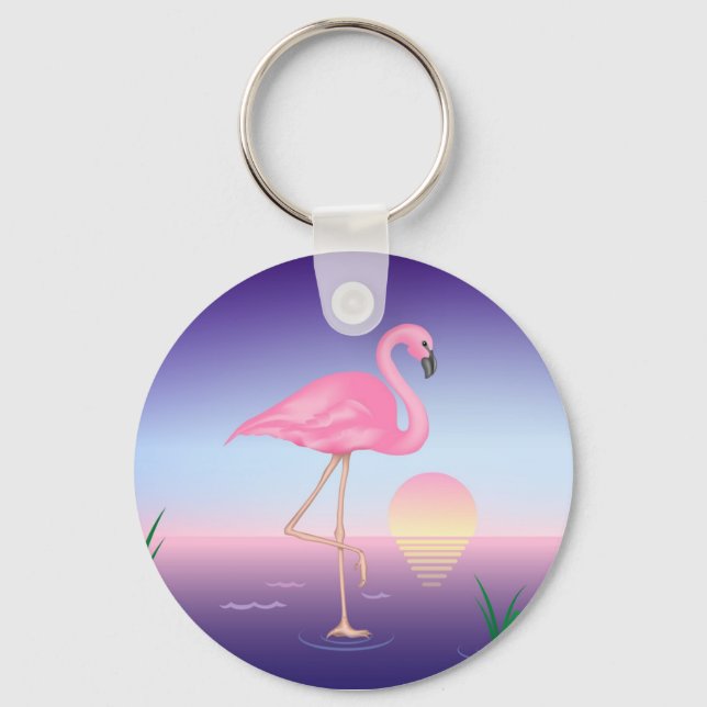 Llavero Flamingo rosa (Anverso)