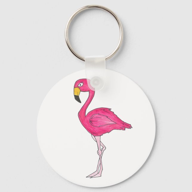 Llavero Flamingo rosa Flamingos Tropical Bird Keychain (Anverso)