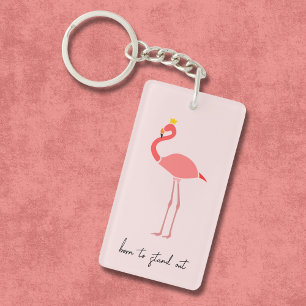Llavero Flamingo Rosa Minimalista Moderno