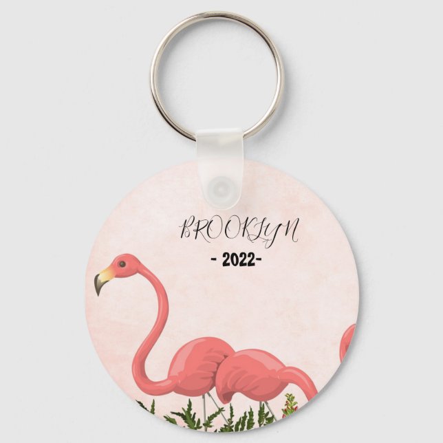 Llavero Flamingo rosa moderno (Anverso)