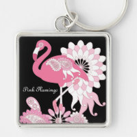 Flamingo rosa negro moderno personalizado