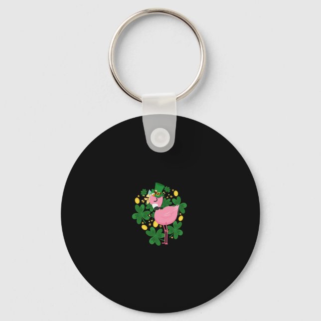 Llavero Flamingo St Patrick Day Fun Pink Bird Lover Gift1 (Anverso)