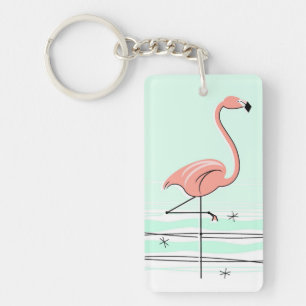 Llavero Flamingo Texto de la cadena de la llave trasera re