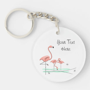 Llavero Flamingo Trio 4 Cadena de clave acrílica del text