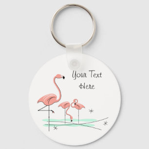 Llavero Flamingo Trio 4 Cadena de claves de texto