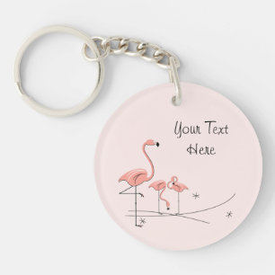Llavero Flamingo Trío rosa 4 Cadena de clave acrílica de