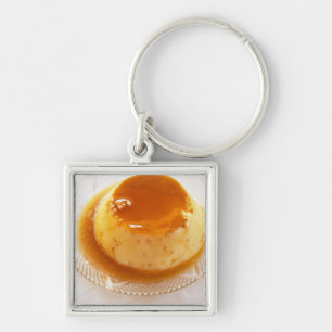 Llavero flan tipo pudín con caramelo