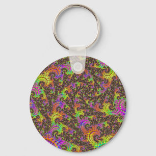 Llavero Flashy Colorful Spiral Resumen Fractal Digital