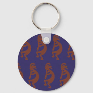 Llavero Flauta Jugando a la figura de Kokopelli - Rojo roj