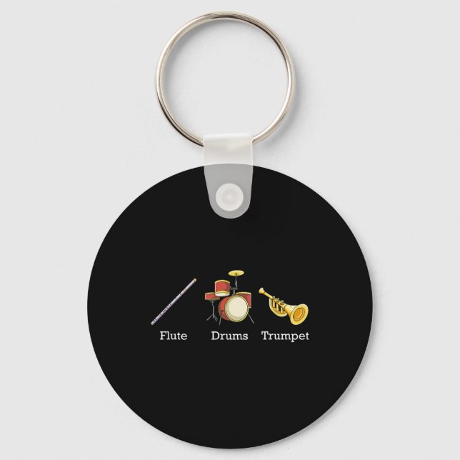Llavero Flauta Tambores Trompeta Nd Instrumentos Sutil Ant (Anverso)