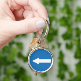 Llavero Flecha izquierda azul | Rótulo vial | Keychain Pre