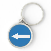 Flecha izquierda azul | Rótulo vial | Keychain Pre