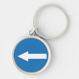 Llavero Flecha izquierda azul | Rótulo vial | Keychain Pre