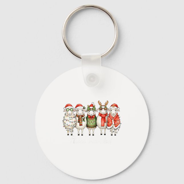 Llavero Fleece Navidad Sheep Christmas Lights Dinner Famil (Anverso)