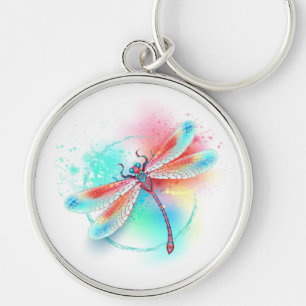 Llavero Fléon roja sobre fondo acuarela