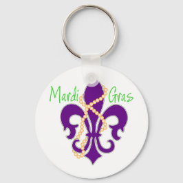 Llavero Fleur De Lis con cuentas