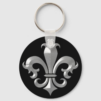 Llavero Fleur De LI's Fancy Silver Bevel Saints Classic