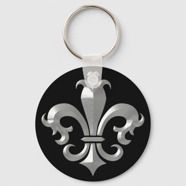 Llavero Fleur De LI's Fancy Silver Bevel Saints Classic (Anverso)