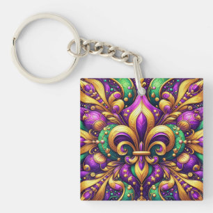Llavero fleur de lis mardi gras