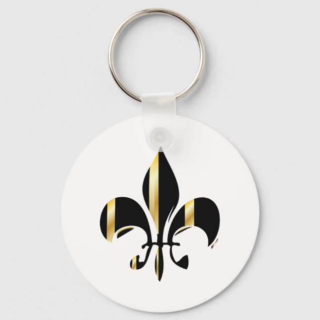 Llavero Fleur de Lis negro y oro (Anverso)