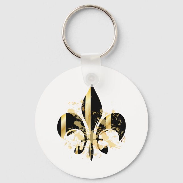 Llavero Fleur de Lis negro y oro (Anverso)