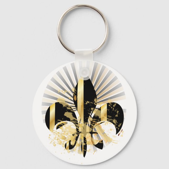 Llavero Fleur de Lis negro y oro (Anverso)