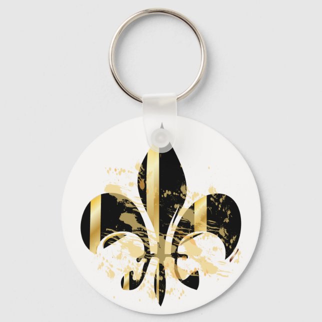 Llavero Fleur de Lis negro y oro (Anverso)