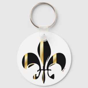 Llavero Fleur de Lis negro y oro