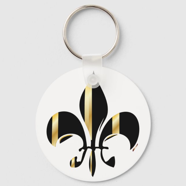 Llavero Fleur de Lis negro y oro (Anverso)